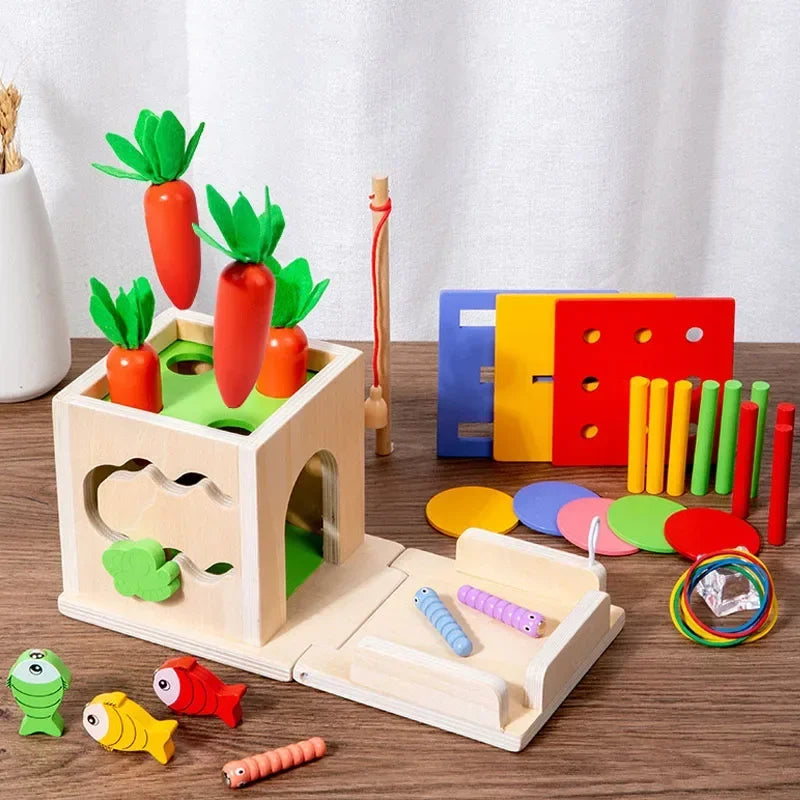 Boîte Montessori 8-en-1 avec Carottes