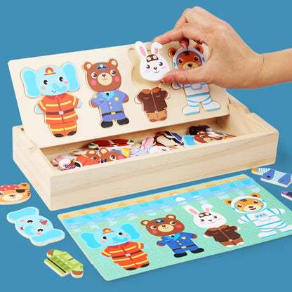 Puzzle Ours en Bois à Habiller pour Enfants
