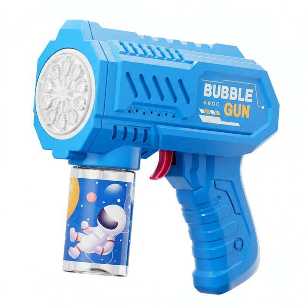 Pistolet à bulles enfant bleu clair pour jeux en plein air