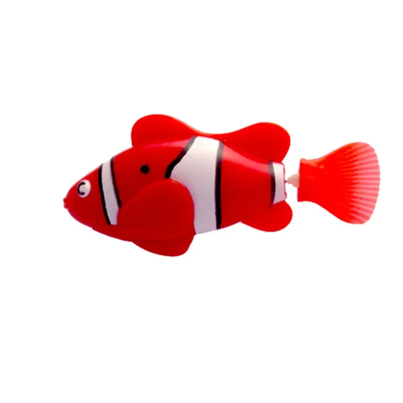 Poisson robot clown rouge pour bébé, jouet aquatique interactif pour le bain